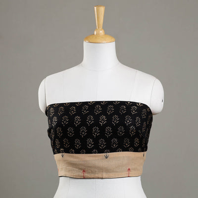 Buy Sanganeri Gold Block Printed Rayon Blouse Piece 