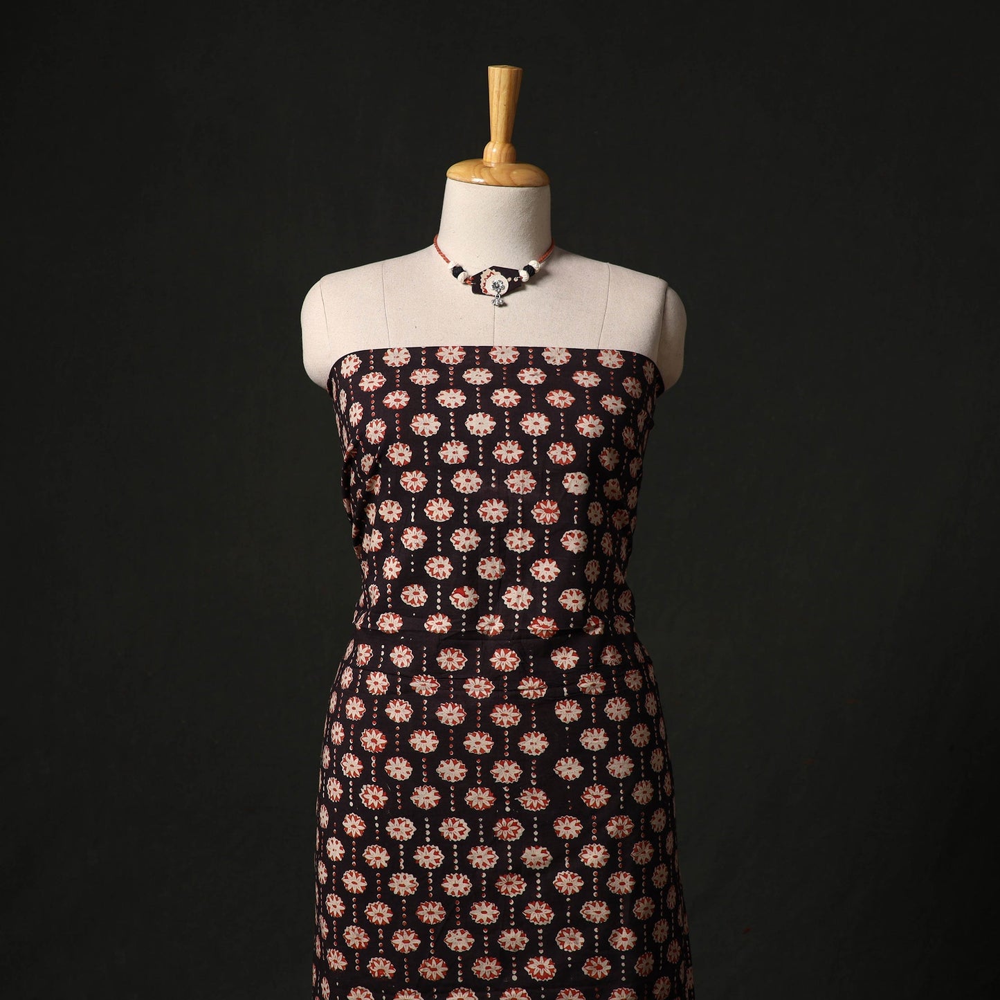 Sanganeri hand block print cotton 2pc unstitched dress
