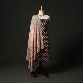 Sanganeri hand block print cotton 2pc unstitched dress