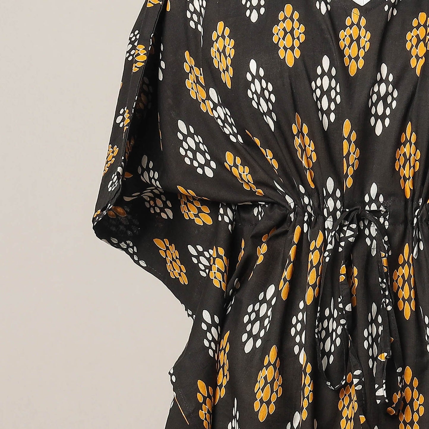  Sanganeri Printed Cotton Kaftan with Tie-Up Waist 