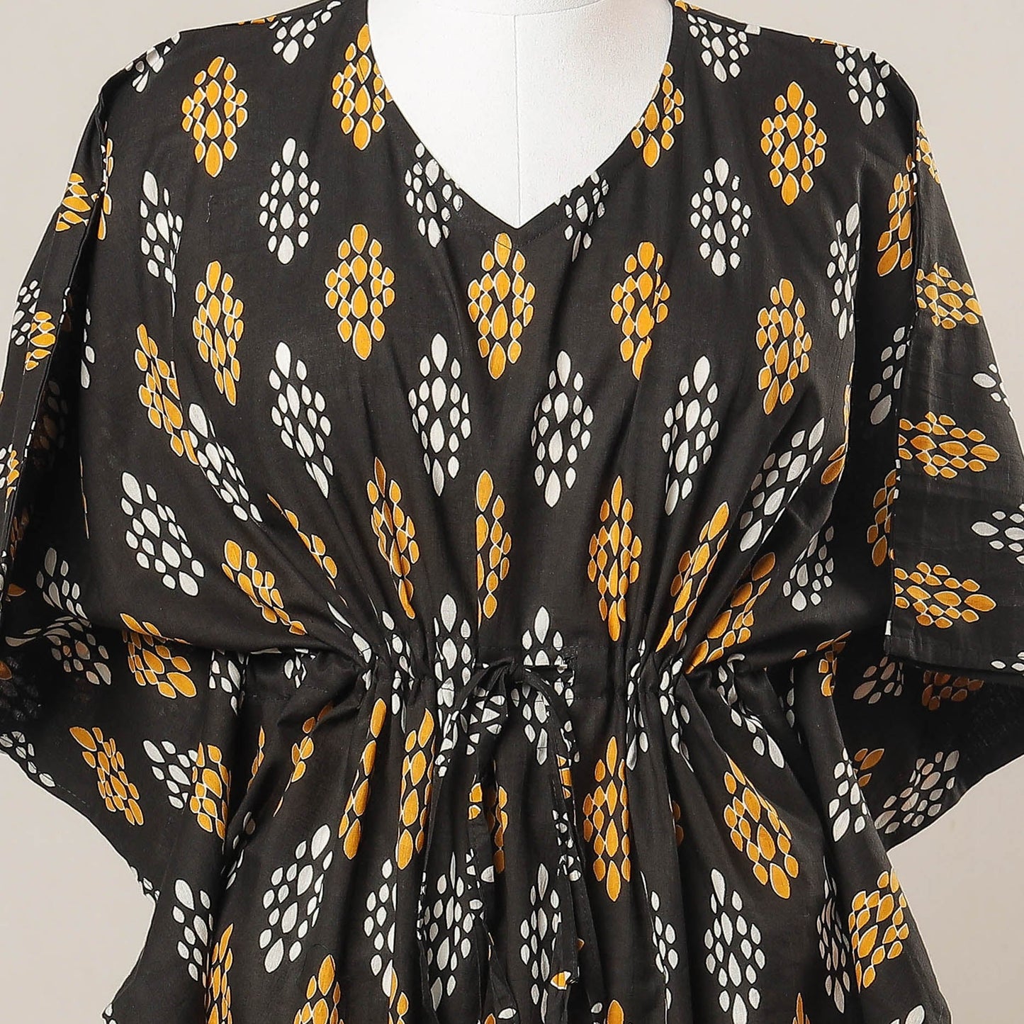  Sanganeri Printed Cotton Kaftan with Tie-Up Waist 