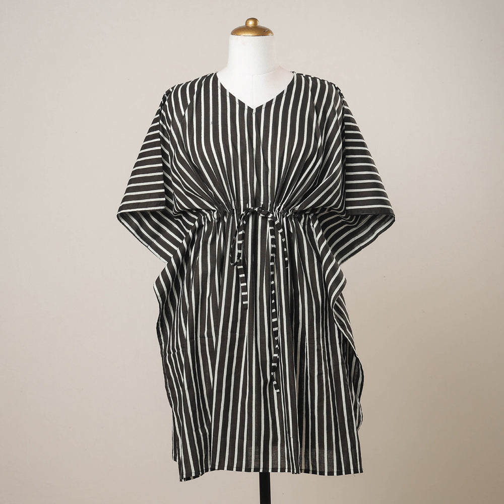 Buy Hand Block Printed Cotton Kaftan with Tie-Up Waist l iTokri.com