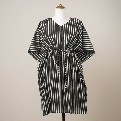 Buy Hand Block Printed Cotton Kaftan with Tie-Up Waist l iTokri.com