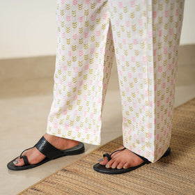  Sanganeri Block Printed Cotton Kurta with Palazzo & Dupatta Set 09 