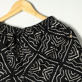 Black - sanganeri printed cotton unisex boxer/shorts - xl