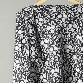 Black Sanganeri Block Printed Cotton Wrap Around Skirt