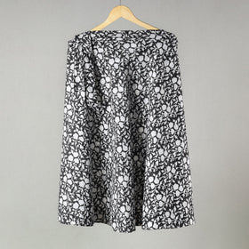 Black Sanganeri Block Printed Cotton Wrap Around Skirt