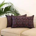 Buy Set of 2 Black Ajrakh Block Print Cotton Pillow Covers