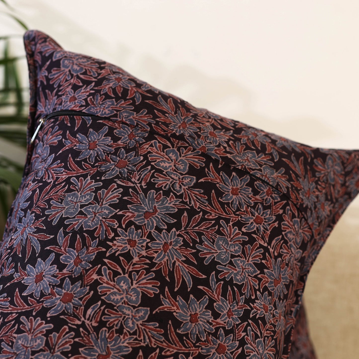 Buy Set of 2 Black Ajrakh Block Print Cotton Pillow Covers