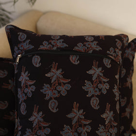 Buy Set of 2 Black Ajrakh Block Print Cotton Pillow Covers