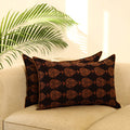 Buy Set of 2 Black Bagh Block Print Cotton Pillow Covers
