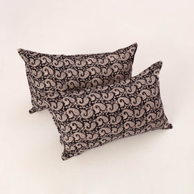 Black - set of 2 bagh cotton pillow covers 19 - handcrafted
