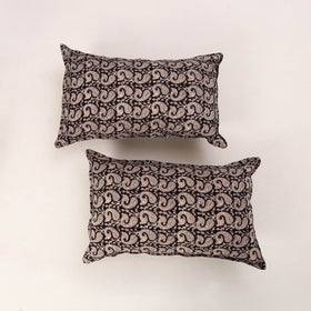 Black - set of 2 bagh cotton pillow covers 19 - handcrafted