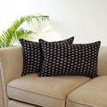Black - Set of 2 Bagru Block Print Cotton Pillow Covers 14