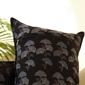 Buy Set of 2 Black Ajrakh Block Print Cotton Pillow Covers