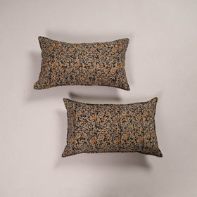 Buy Set of 2 Black Handcrafted Cotton Pillow Covers