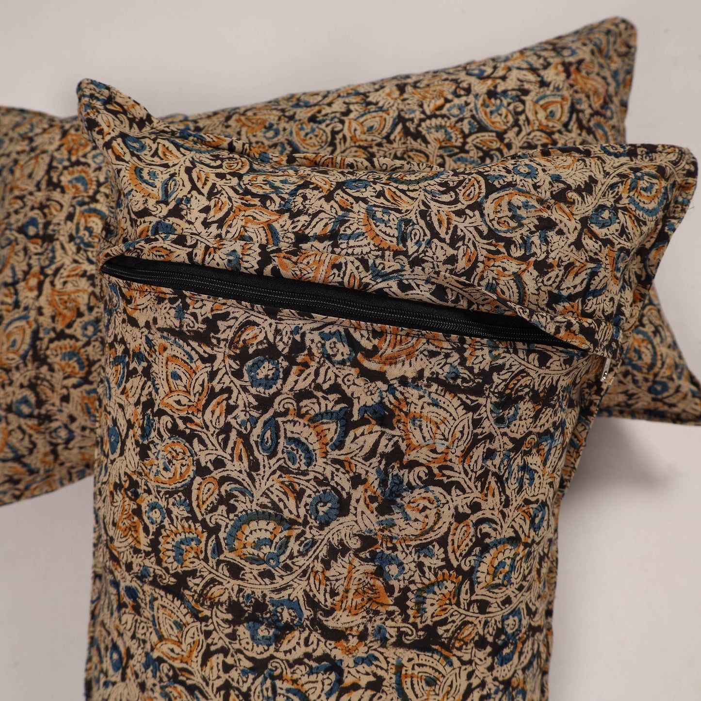 Buy Set of 2 Black Handcrafted Cotton Pillow Covers