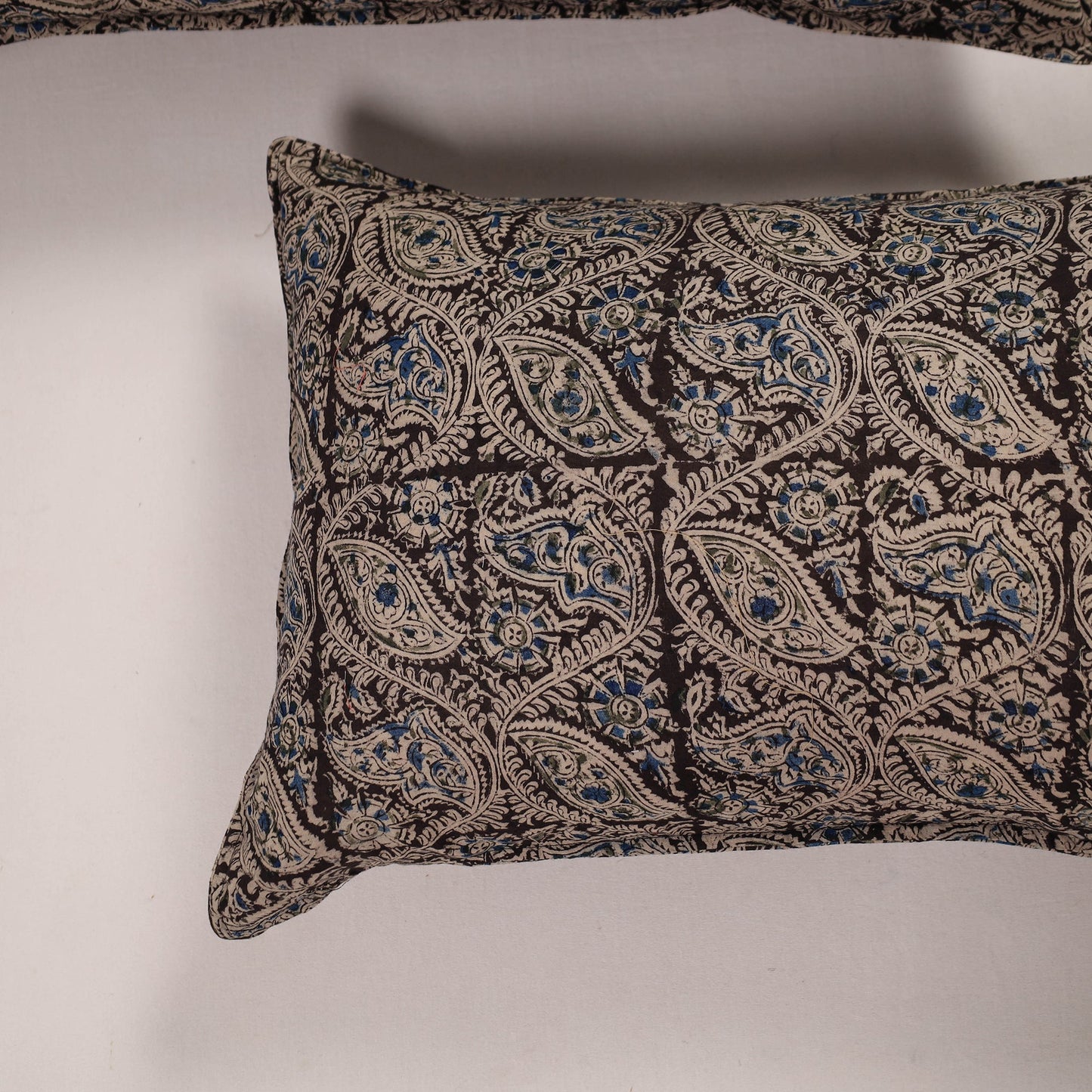 Buy Set of 2 Black Handcrafted Cotton Pillow Covers