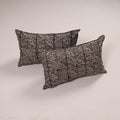 Buy Set of 2 Black Handcrafted Cotton Pillow Covers