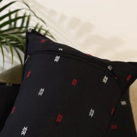 Buy Set of 2  Black Jacquard Cotton Pillow Covers