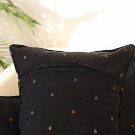 Buy Set of 2 Black Jacquard Cotton Pillow Covers