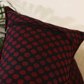 Buy Set of 2 Black Jacquard Cotton Pillow Covers