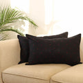 Buy Set of 2 Black Jacquard Cotton Pillow Covers