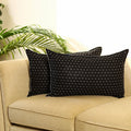 Buy Set of 2 Black Jacquard Cotton Pillow Covers