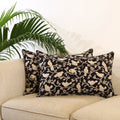 Buy Set of 2 Black Kalamkari Print Cotton Pillow Covers