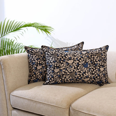 Buy Set of 2 Kalamkari Print Cotton Pillow Covers