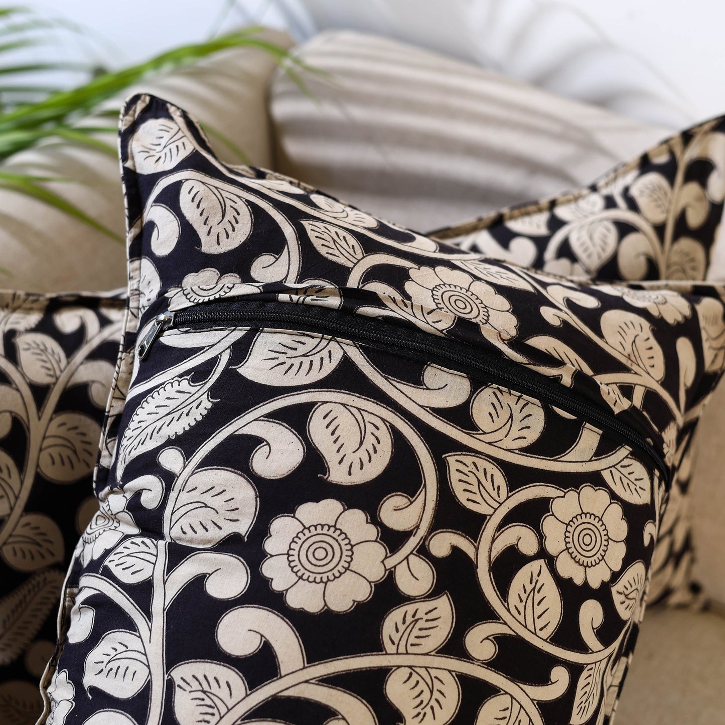 Buy Set of 2 Kalamkari Print Cotton Pillow Covers