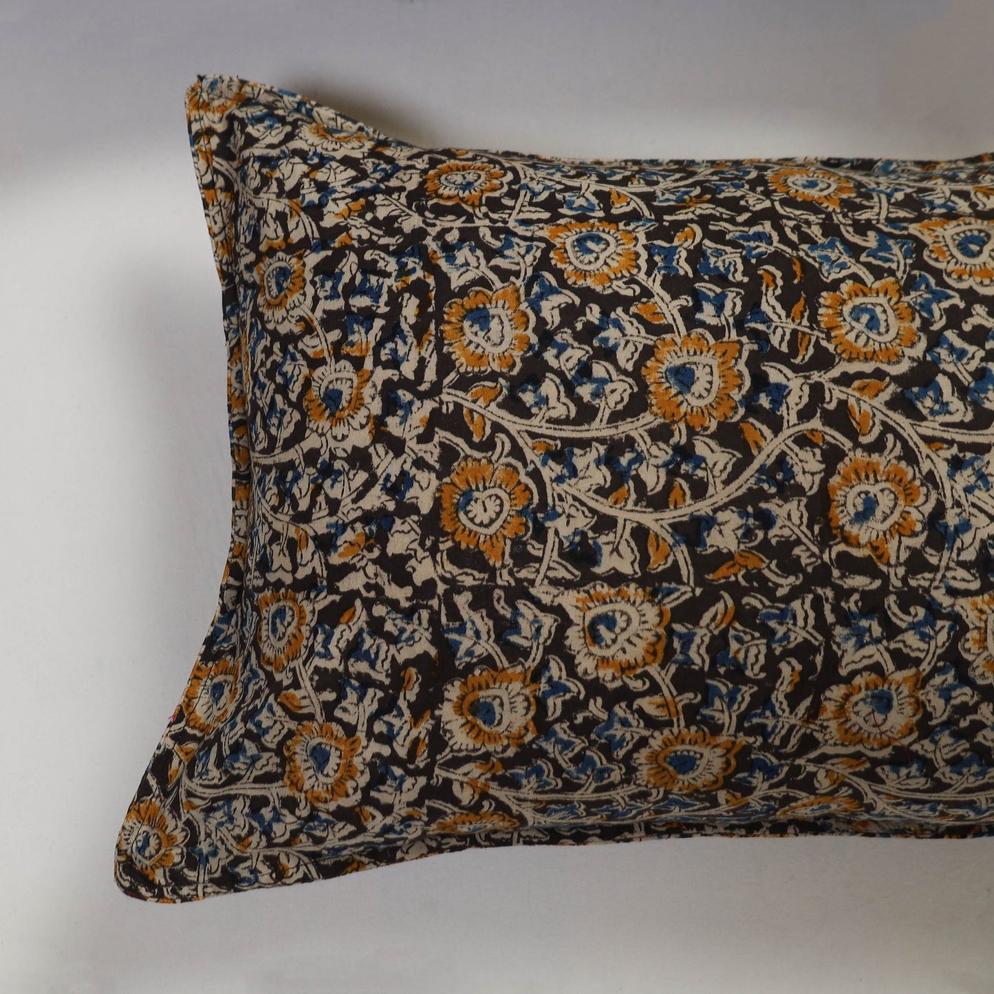 Black - set of 2 kalamkari cotton pillow covers 11