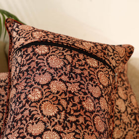 Black - set of 2 kalamkari cotton pillow covers 12