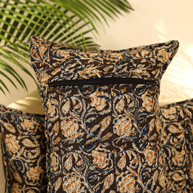 Buy Set of 2 Black Kalamkari Block Print Cotton Pillow Covers