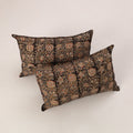 Black - set of 2 kalamkari cotton pillow covers 33