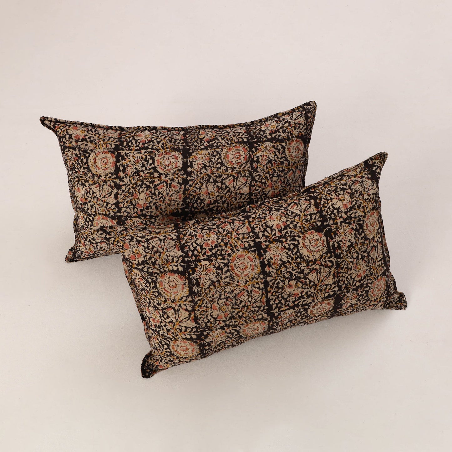Black - set of 2 kalamkari cotton pillow covers 33