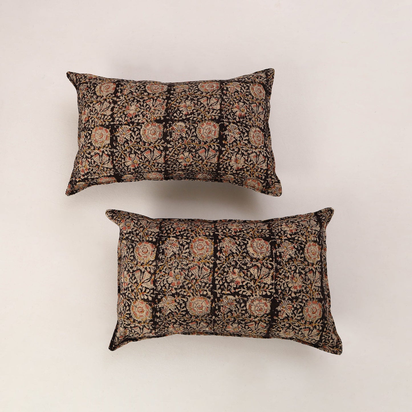 Black - set of 2 kalamkari cotton pillow covers 33