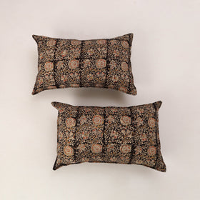 Black - set of 2 kalamkari cotton pillow covers 33