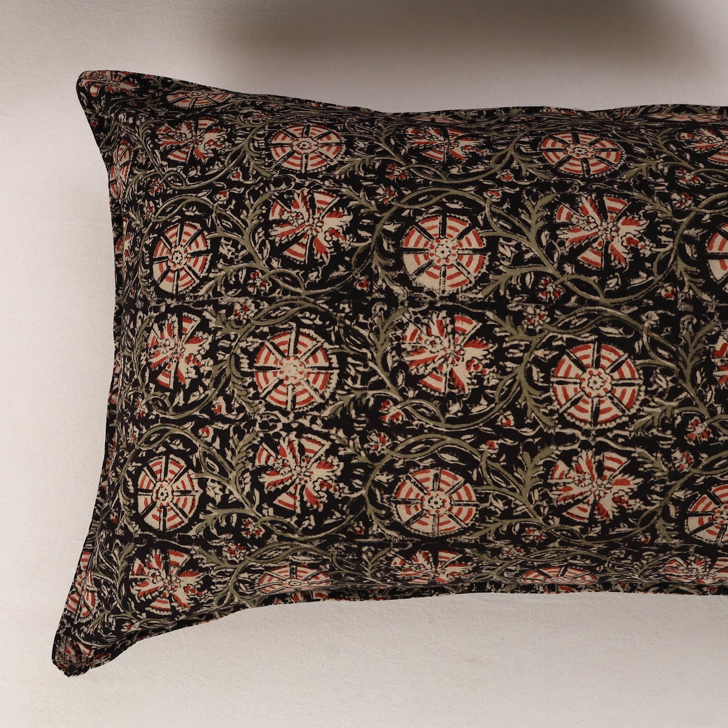 Black - set of 2 kalamkari cotton pillow covers 35