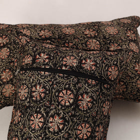 Black - set of 2 kalamkari cotton pillow covers 35