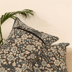 Black - set of 2 kalamkari printed pillow covers 15