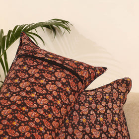 Black - set of 2 kalamkari printed pillow covers 17