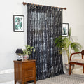 Black - Set of 2 Shibori Tie-Dye Cotton Door Curtain