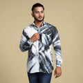 Black - Shibori Tie-Dye Cotton Men Full Sleeve Shirt