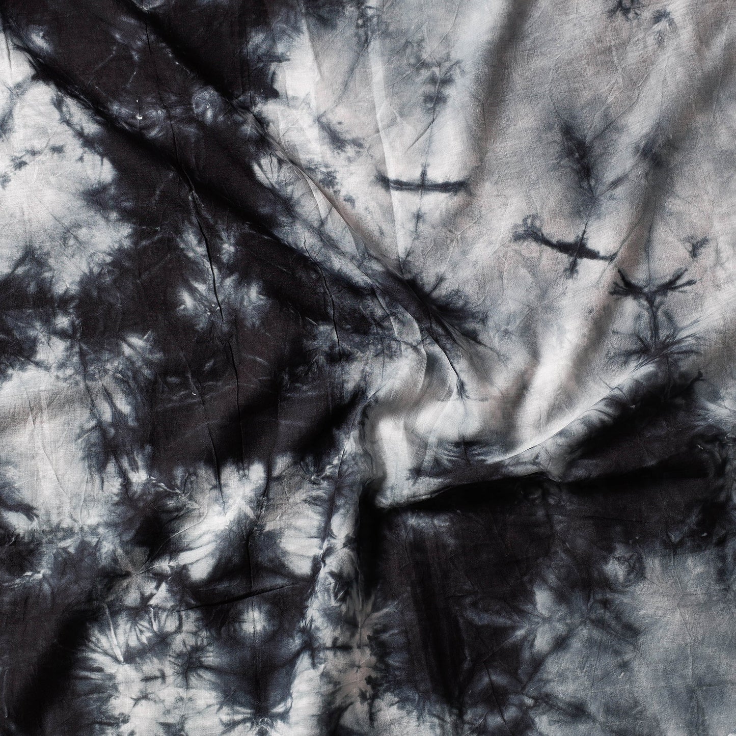 Black Shibori Tie-Dye Precut Cotton Fabric 