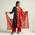  Shibori Tye-Dye Chanderi Silk Kurta with Palazzo & Dupatta Set Online at iTokri.com
