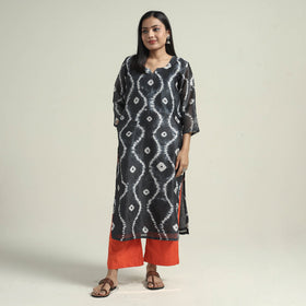 Shibori Tye-Dye Kurta with Palazzo & Dupatta Set
