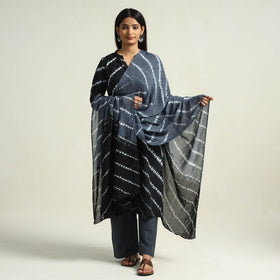 Buy Shibori Tye-Dye Mul Cotton Kurta with Palazzo & Dupatta Set Online at iTokri.com