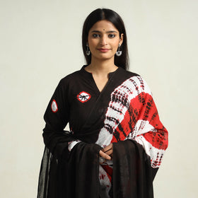 Buy Shibori Tye-Dye Mul Cotton Kurta with Palazzo & Dupatta Set Online at iTokri.com