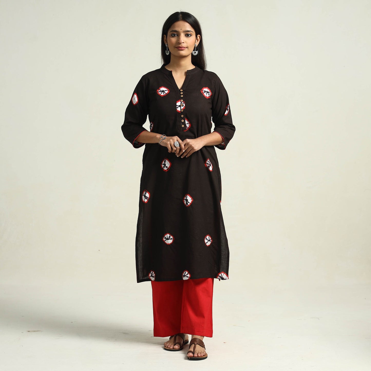 Buy Shibori Tye-Dye Mul Cotton Kurta with Palazzo & Dupatta Set Online at iTokri.com